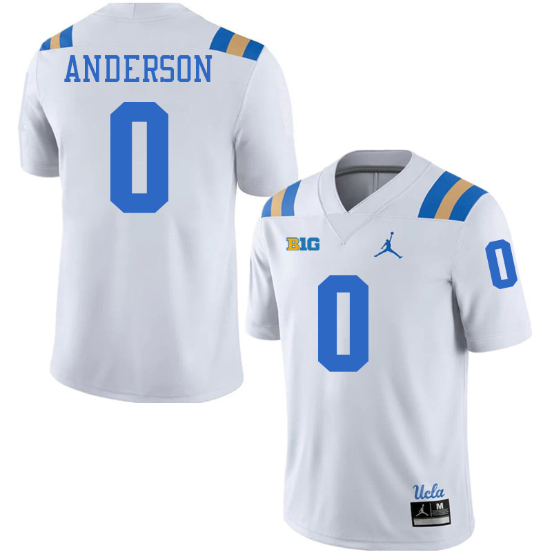 UCLA Bruins #0 Jordan Anderson Big 10 Conference College Football Jerseys Stitched Sale-White